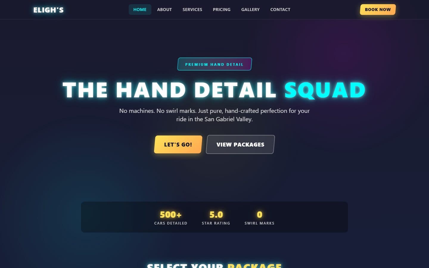 Eligh's Auto Detailing home page: The Hand Detail Squad